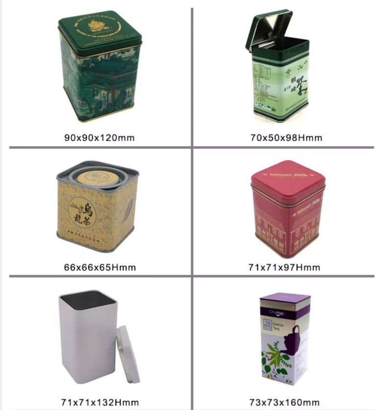 Các mẫu hộp thiếc đựng trà với kích thước đa dạng