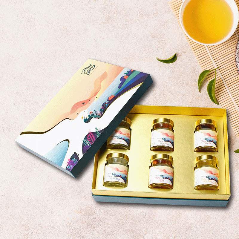 Hộp đựng yến sào chưng sẵn thương hiệu Nàng Yến với vách ngăn cố định chắc chắn