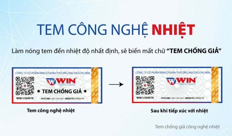 Tem công nghệ nhiệt thay đổi khi tiếp xúc nguồn nhiệt