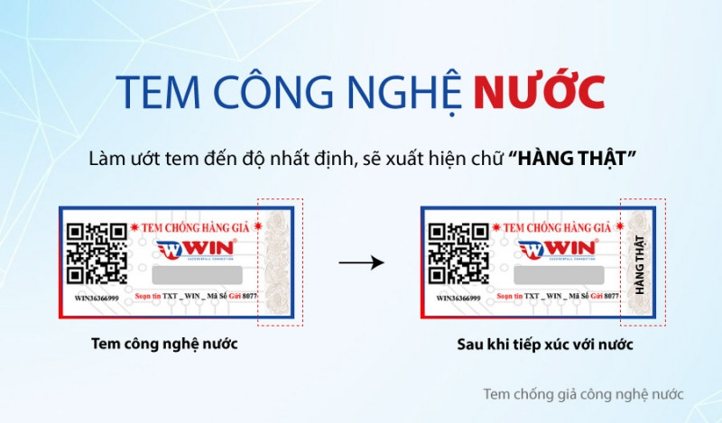 Tem công nghệ nước hiển thị chữ khi thấm nước