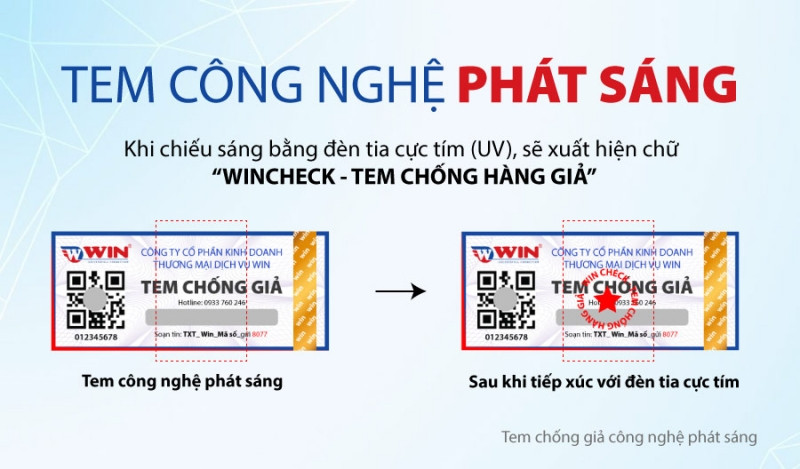 Tem phát quang hiển thị dưới đèn tia cực tím