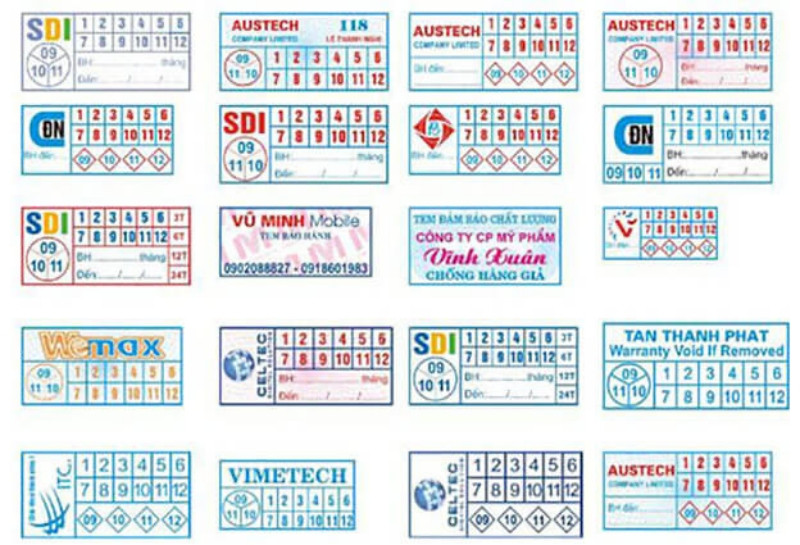 Tem vỡ bảo hành thường dùng niêm phong linh kiện